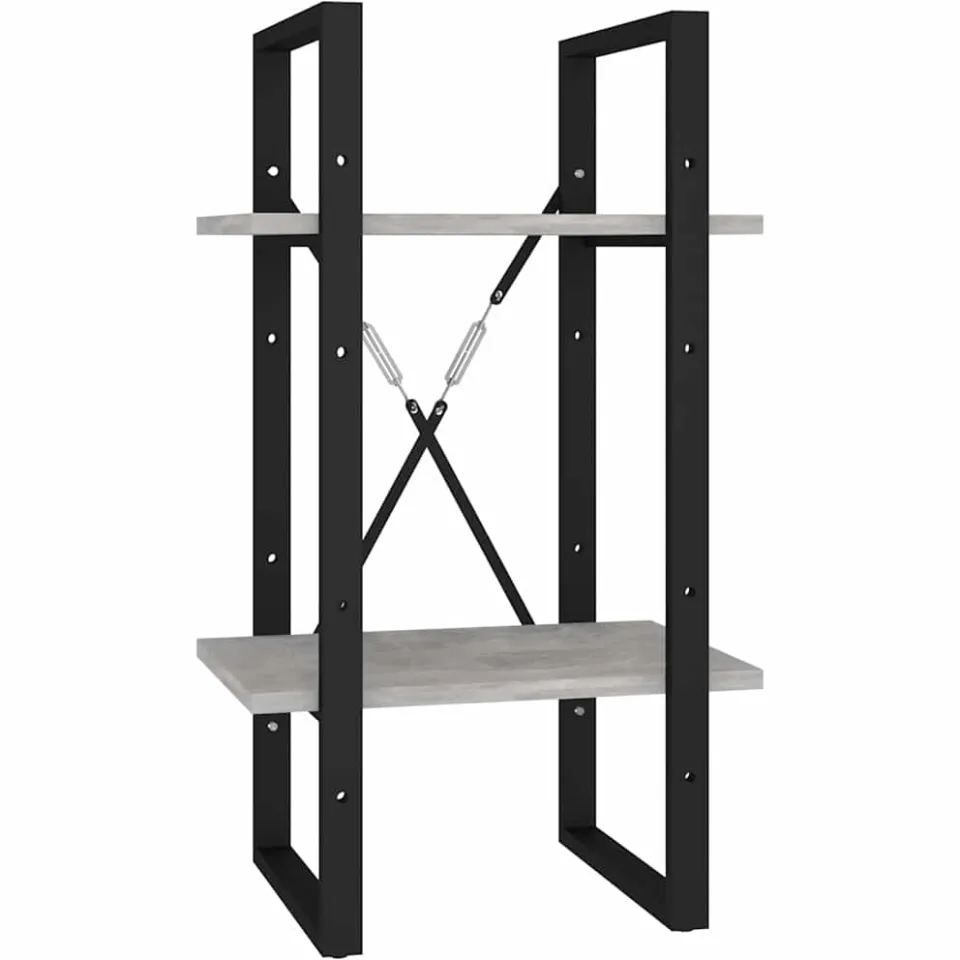vidaXL Boekenkast met 2 schappen 40x30x70 cm bewerkt hout betongrijs