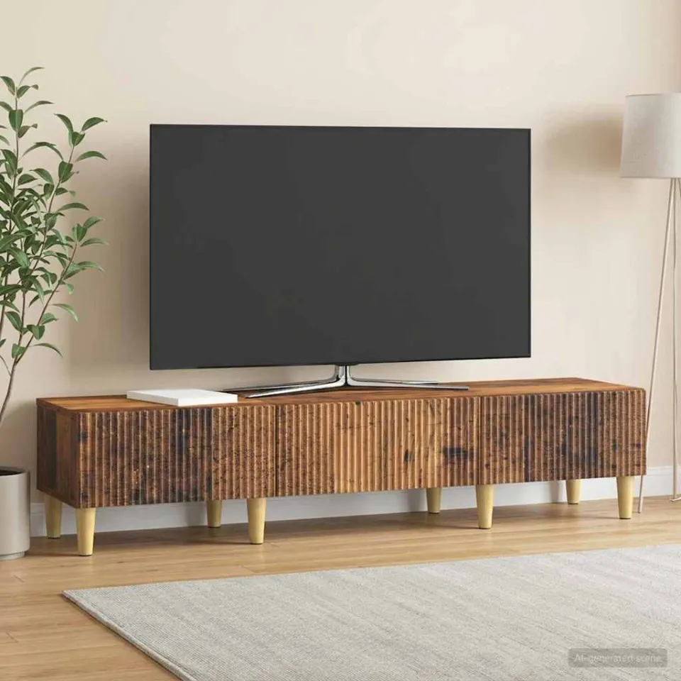 vidaXL TV-kast met lade Oud hout 147 x 34,5 x 30 cm Bewerkt hout bruin, foto 4