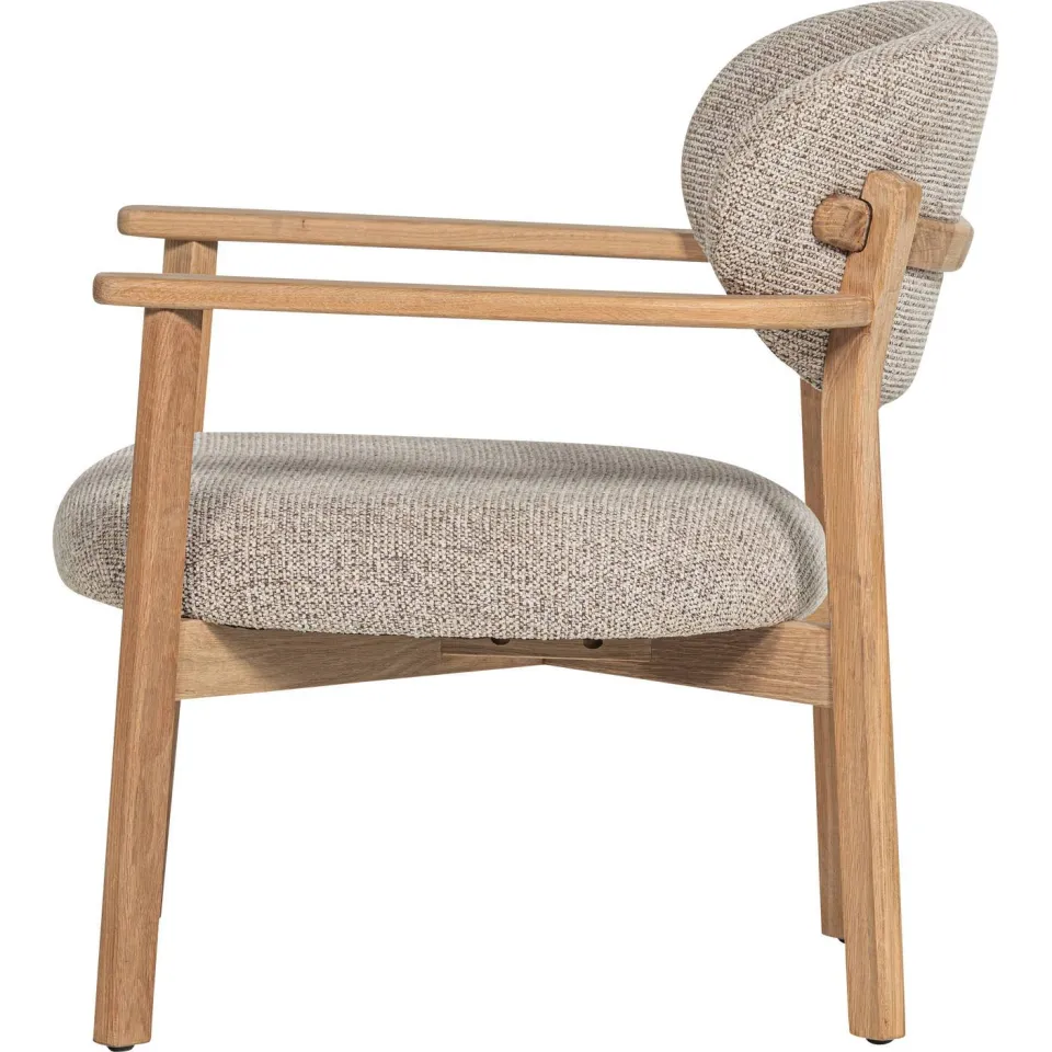 WOOOD Udar Fauteuil Met Houten Frame - Polyester - Naturel, foto 5