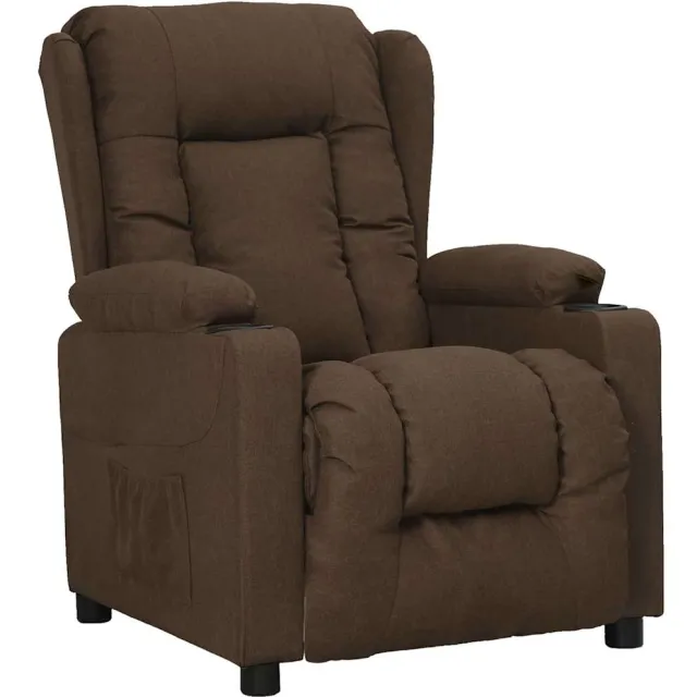 vidaXL Fauteuil verstelbaar stof bruin