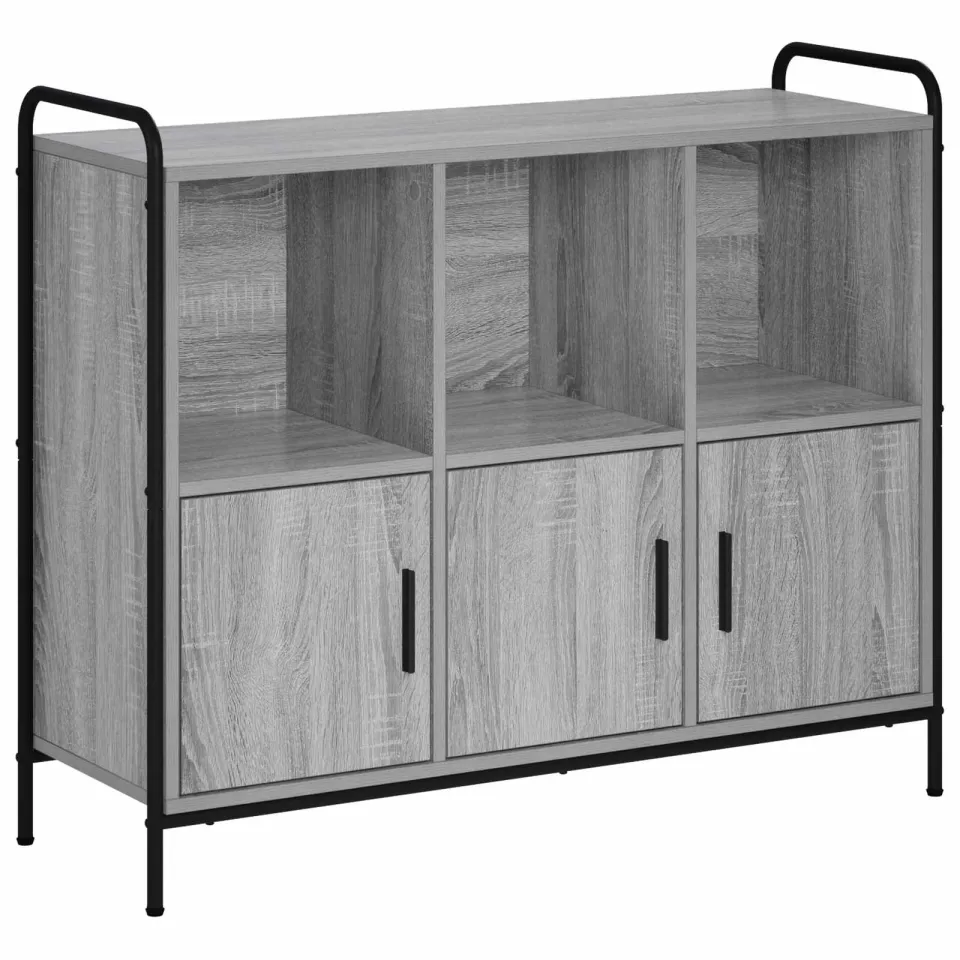 vidaXL Dressoir Grijs Sonoma 97 x 33 x 81 cm Bewerkt hout, foto 3