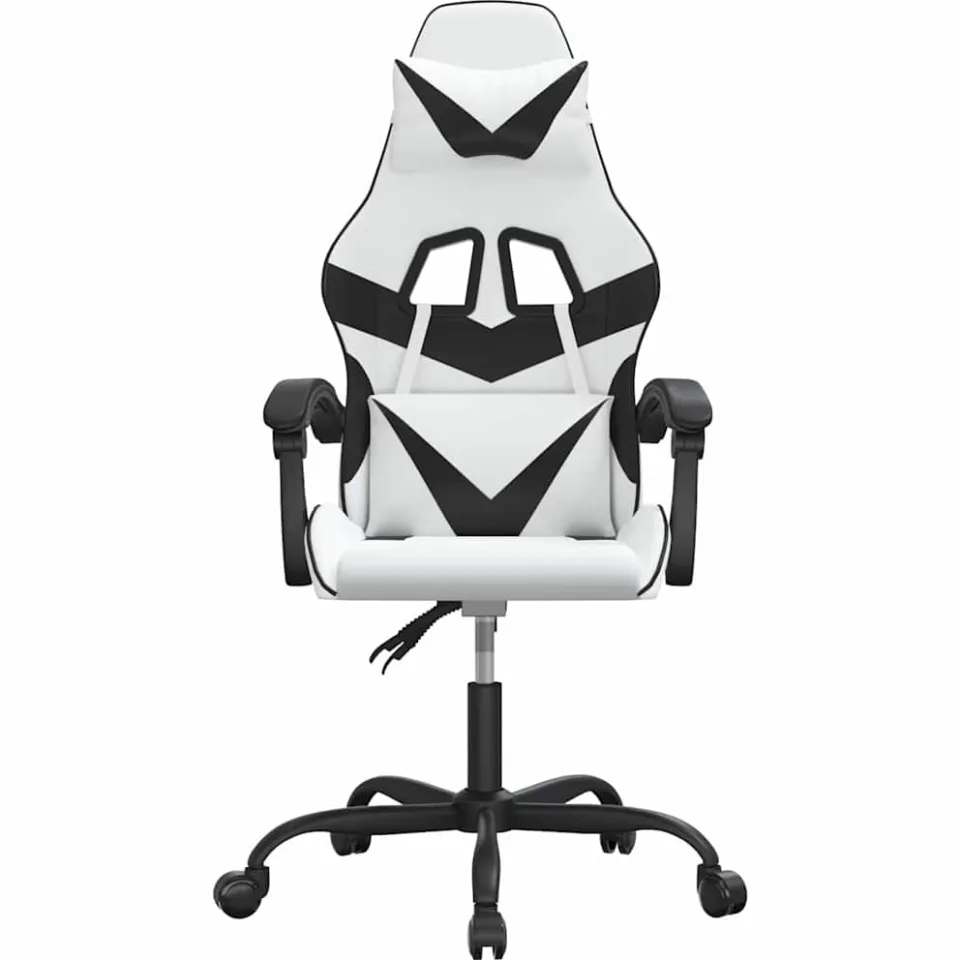 vidaXL Gamestoel kunstleer wit en zwart