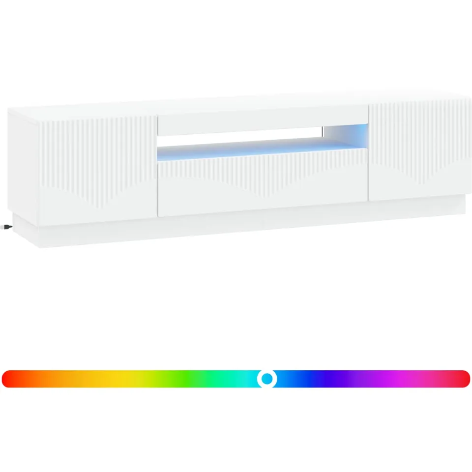 vidaXL LED tv-meubel Wit Bewerkt hout