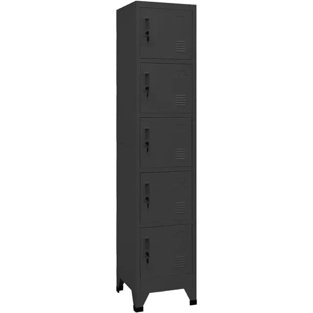 vidaXL Lockerkast 38x40x180 cm staal antracietkleurig Anthraciet