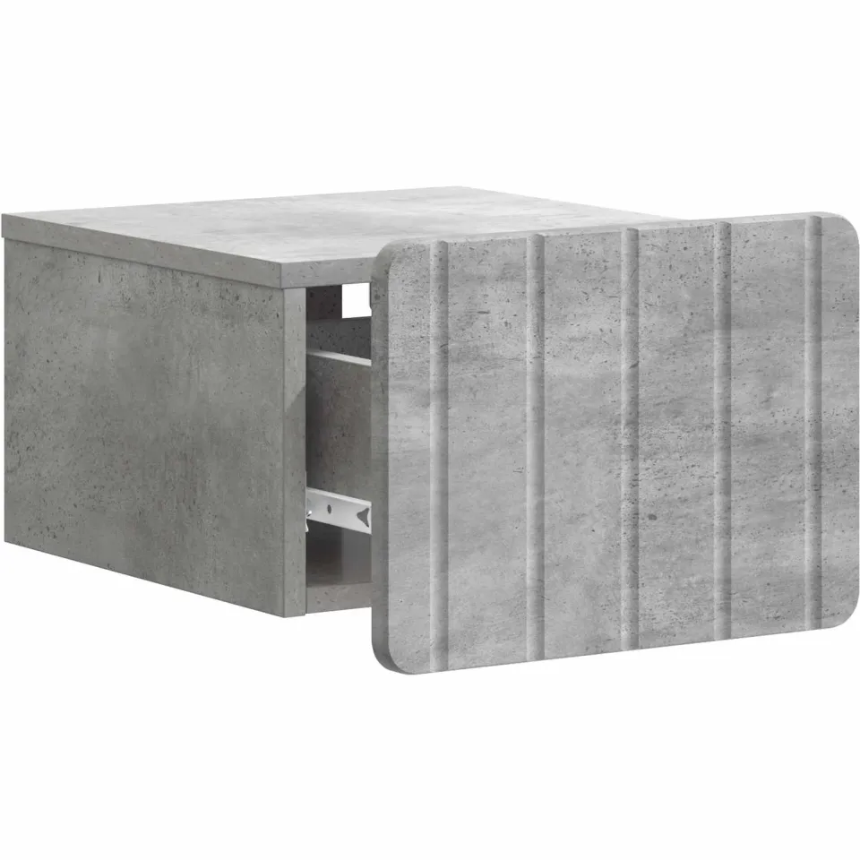vidaXL Wandbeugel Bedkast Betongrijs 33 x 34,5 x 24 cm Bewerkt hout