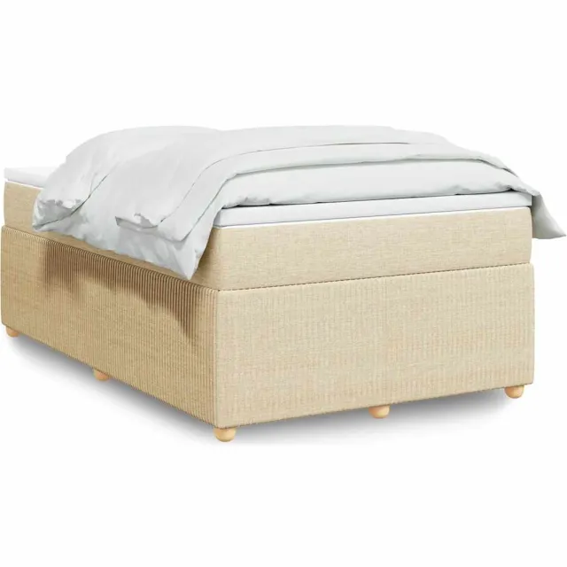 vidaXL Boxspring met matras stof crèmekleurig 120x200 cm