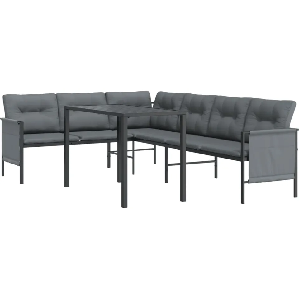vidaXL 2-delige Tuinset staal antracietkleurig Anthraciet