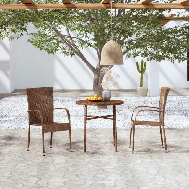 vidaXL 3-delige Tuinset poly rattan bruin, foto 2