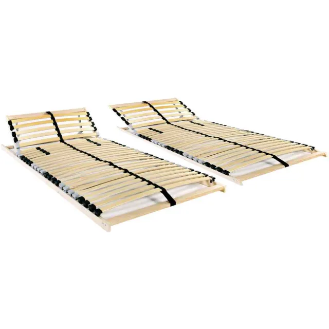 vidaXL Lattenbodems 2 st met 28 latten 7 zones 70x200 cm Bruin