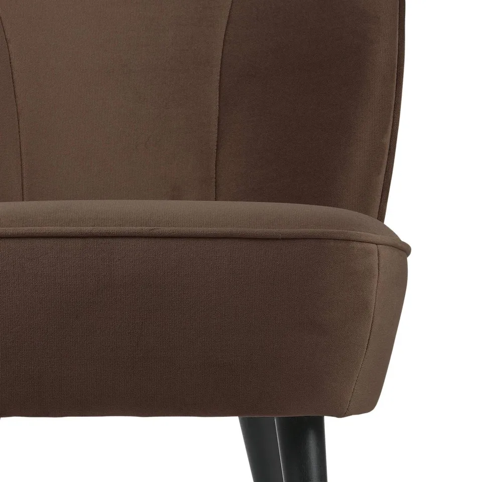 WOOOD Sara Fauteuil - Velvet - Donkerbruin - 71x59x70, foto 4