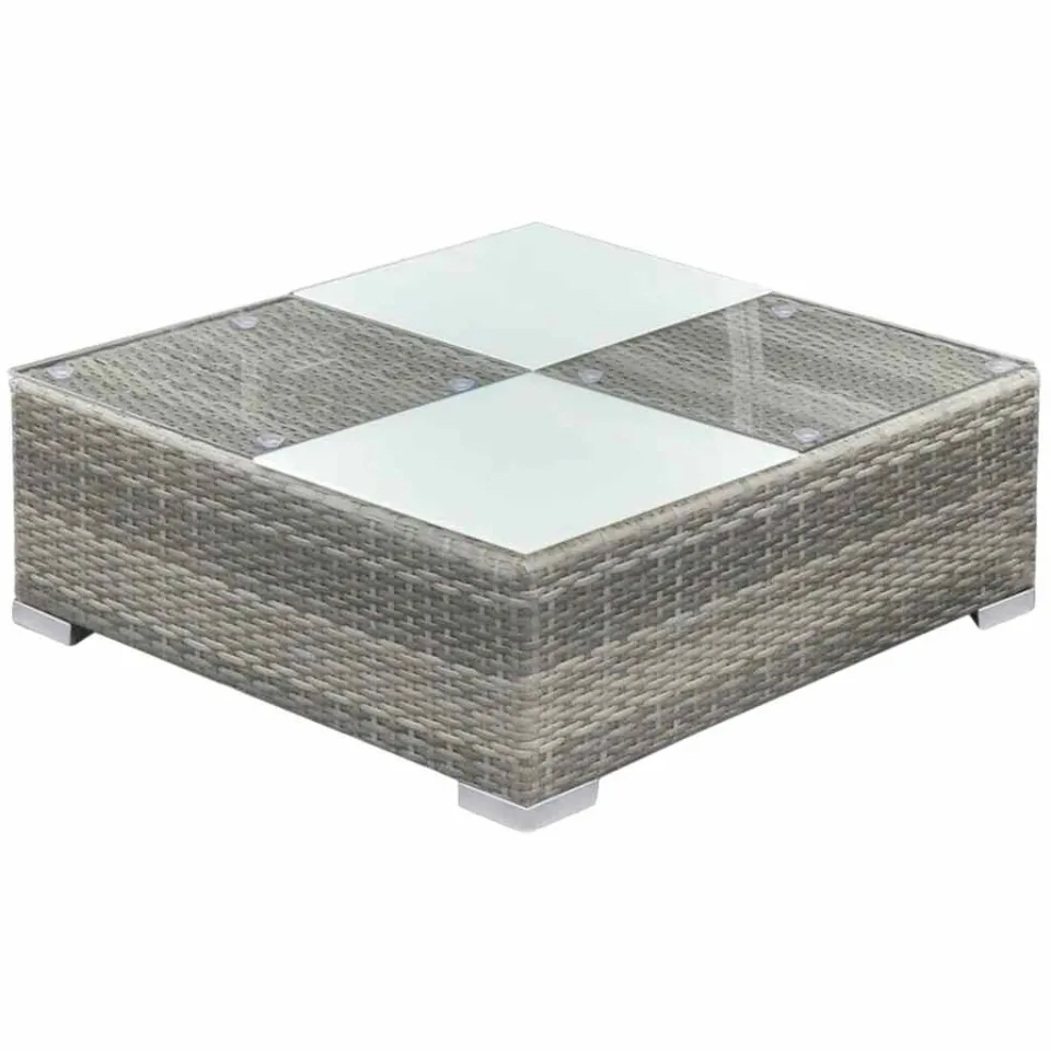 vidaXL 6-delige Loungeset met kussens poly rattan grijs, foto 4