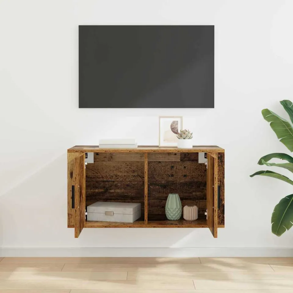 vidaXL Wandgemonteerde TV-kast 80 x 34.5 x 40 cm Oud hout Bewerkt hout bruin, foto 4
