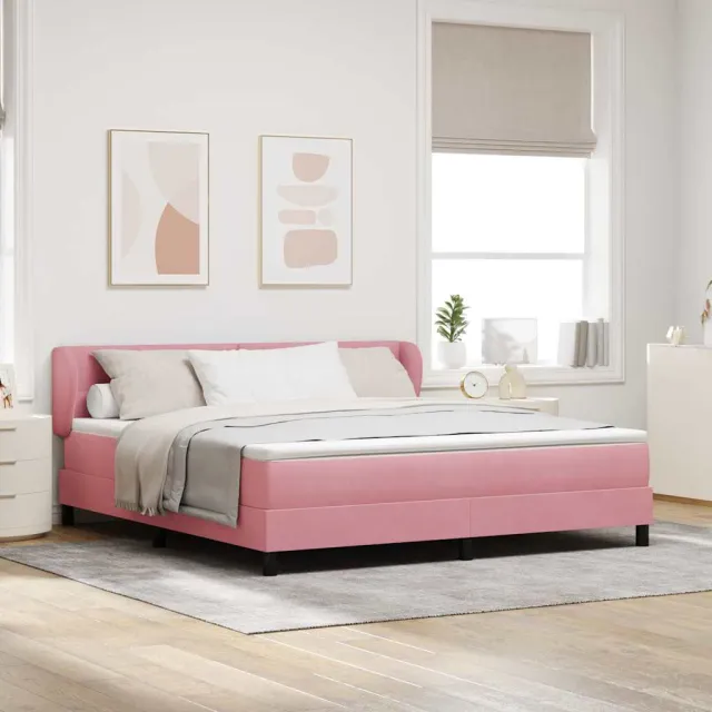 vidaXL Boxspringbed met hoofdeinde Roze 180 x 200 cm Fluweel