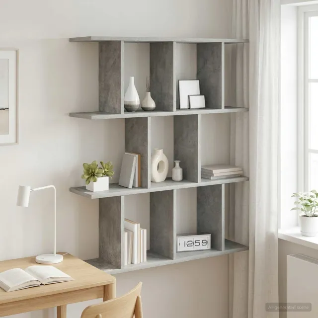 vidaXL Wandplank Betongrijs 102 x 20 x 96 cm