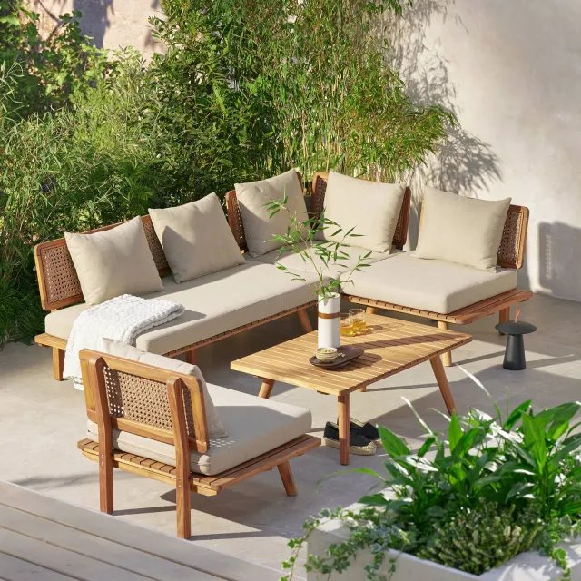 NOUS Garden Kyoto Ni hoek loungeset beige, foto 2