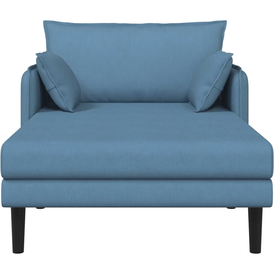 vidaXL Grote chaise longue Blauw Katoenen stof, foto 3