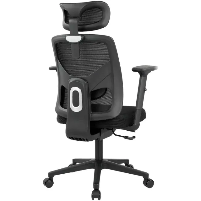 C. , R. E. CORE Ergonomische Bureaustoel - Mesh Kantoorstoel met Ademende Rugleuning - Verstelbare Lenden- en Hoofdsteun en Hoogte - 60.5x60.5x102-111cm – Zwart