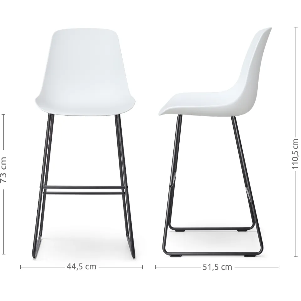 Nolon Nino-Pip barkruk wit - zwart onderstel - 75 cm, foto 3