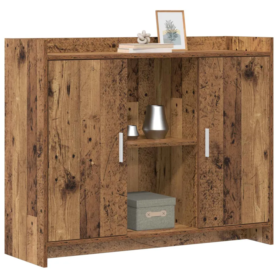 vidaXL Dressoir Old Wood 98,5 x 33 x 80 cm Bewerkt hout Bruin