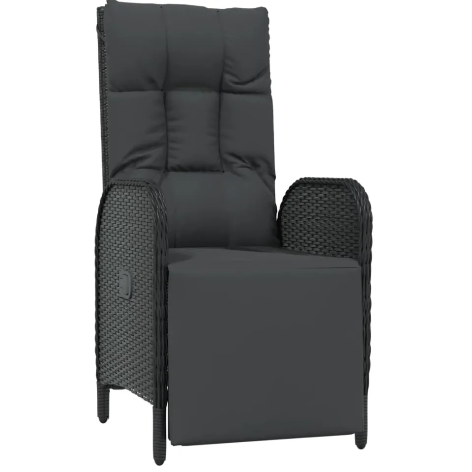 vidaXL 9-delige Tuinset poly rattan zwart