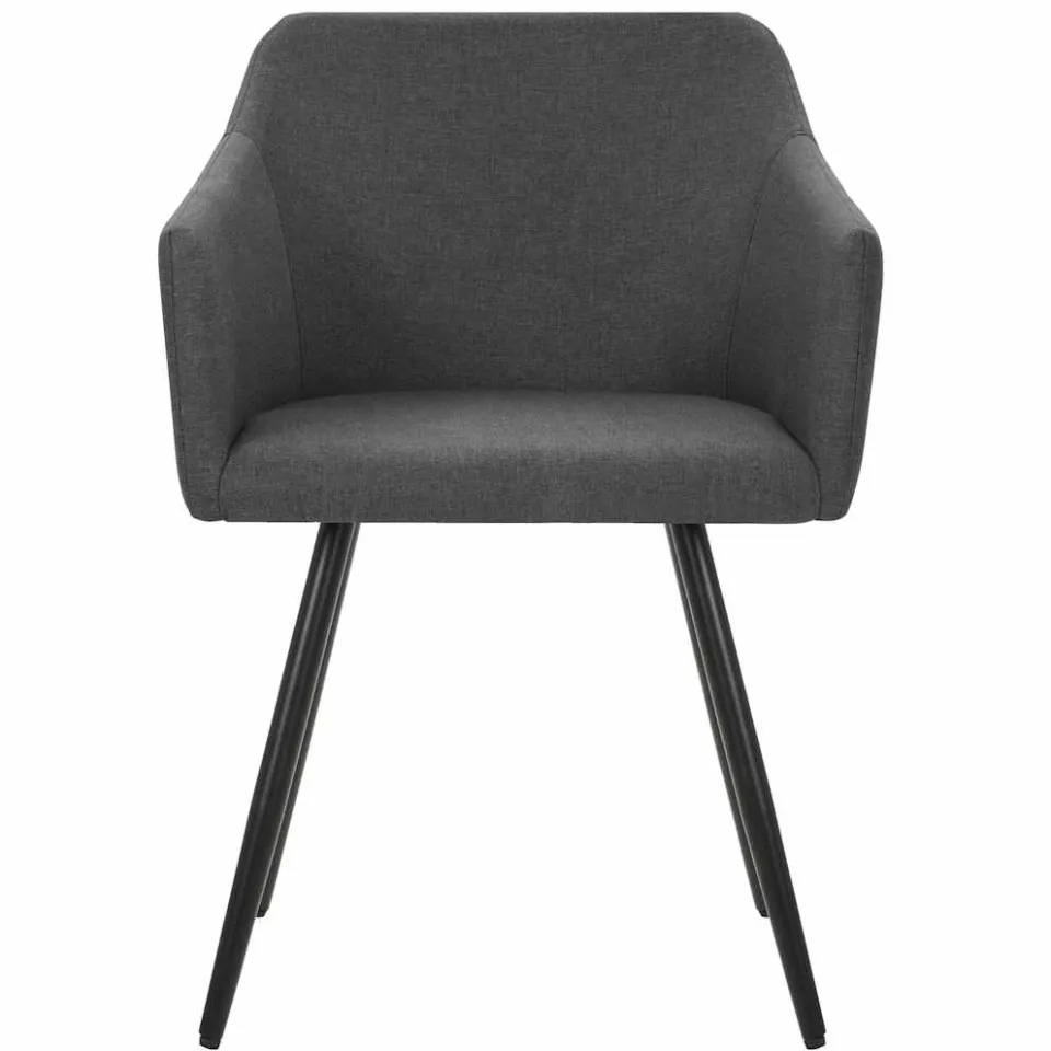vidaXL Eetkamerstoelen 2 st stof donkergrijs grijs, foto 3