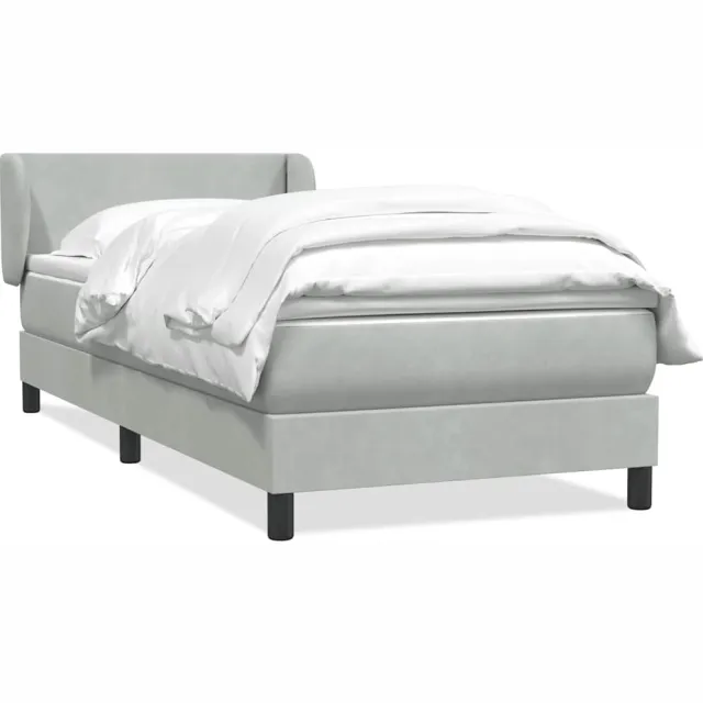 vidaXL Boxspring met matras fluweel lichtgrijs 80x210 cm grijs