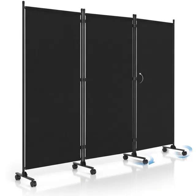 Qomfort Opvouwbaare Scheidingswand - Kamerscherm - 3 Panelen - Zwart
