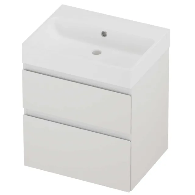 Proline Podium Badmeubelset Polystone Loft Zonder Kraangat 60x46x70 cm Mat White Glans Wit