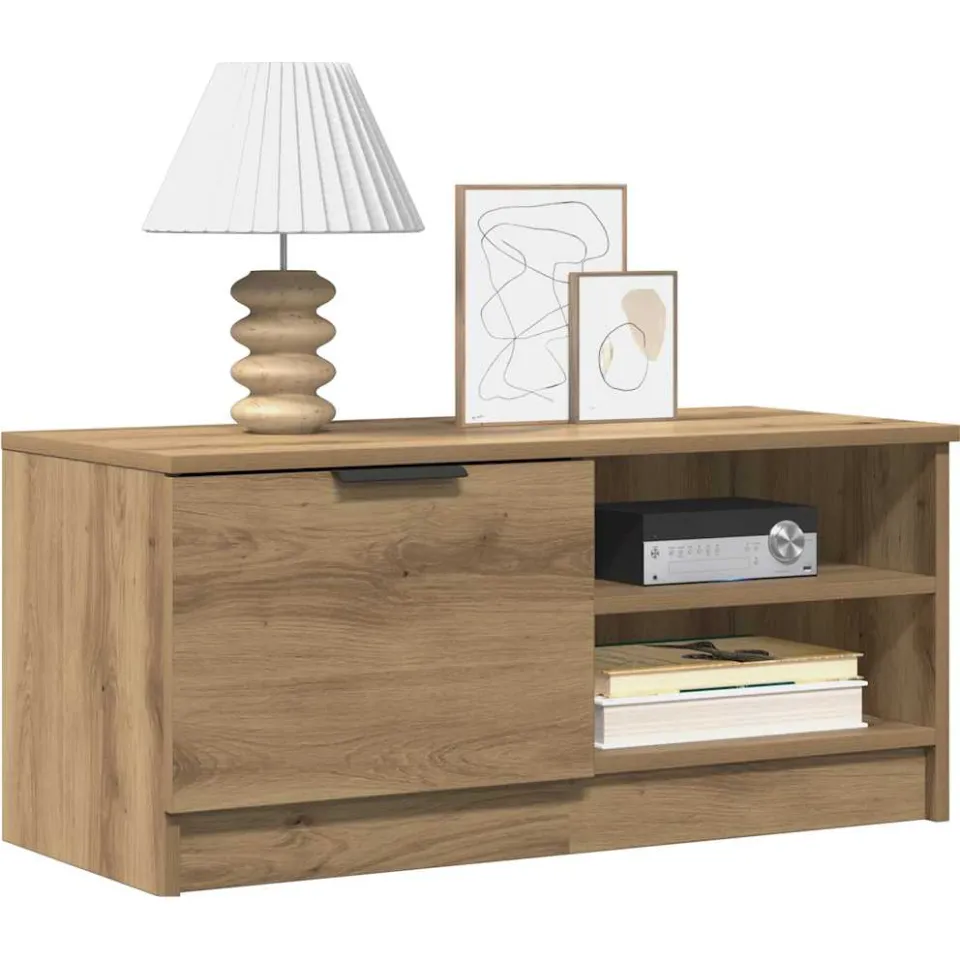 vidaXL Tv-meubel 80x35x36,5 cm bewerkt hout artisanaal eikenkleur, foto 3