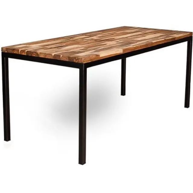 Wibema Meubelen Industriële eettafel hout en metaal "Kansas" - 140 x 80 x 75 cm Olie transparant