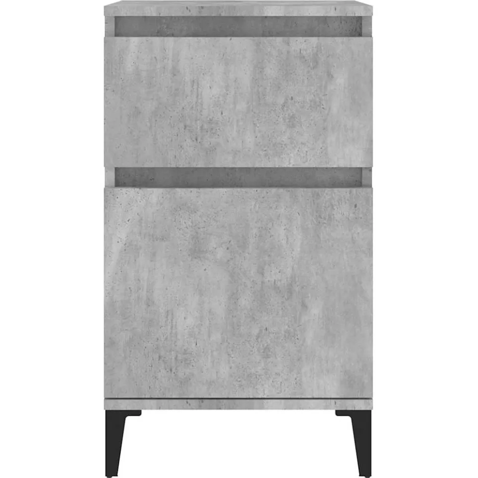 vidaXL Nachtkastje 40x35x70 cm bewerkt hout betongrijs grijs, foto 4