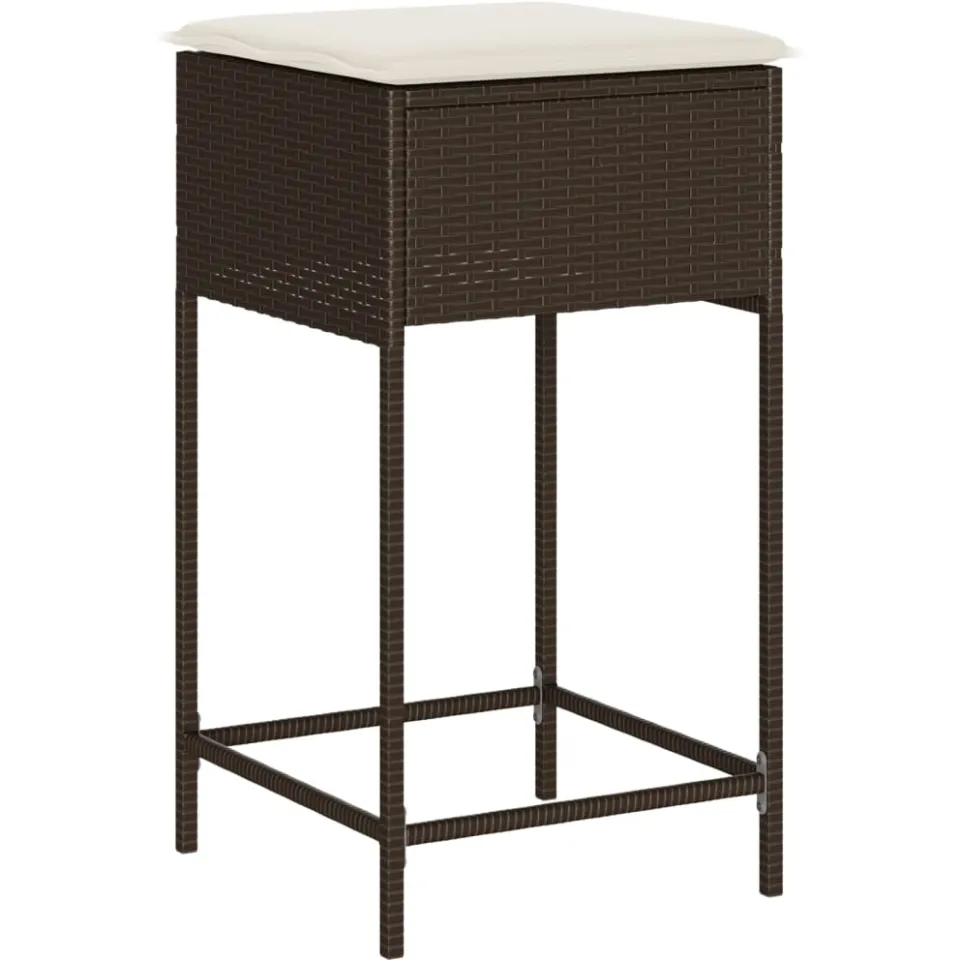 vidaXL 9-delige Tuinbarset met kussens poly rattan bruin, foto 4