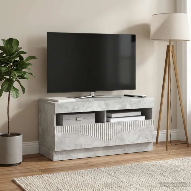 vidaXL LED tv-meubel Betongrijs Bewerkt hout