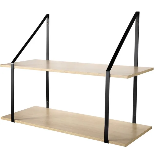 Casame CALICOSY - Diepe wandplank met 2 niveaus 80x30x60cm Houtlook
