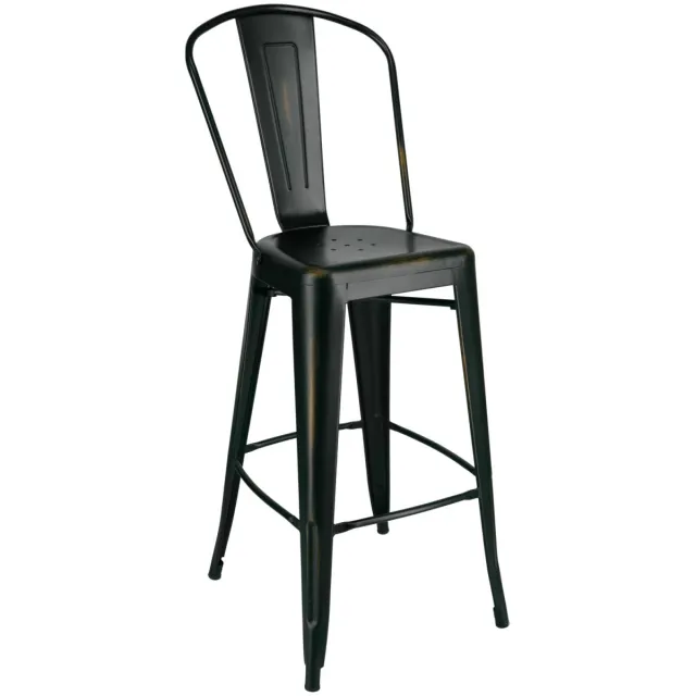 PULSIVA 2x PULSIVA Barstoel Ferano in industrieel ontwerp; 45.5x54.5x118.4 cm (BxDxH); zwart/brons; 2 stuk / verpakking