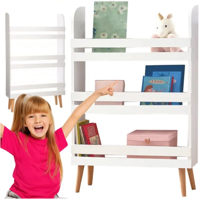 MOZY Boekenkast Kinderkamer - Wit - 95 x 15 x 50 cm - tot 60 kg - Kast - Meubels Kinderkamer