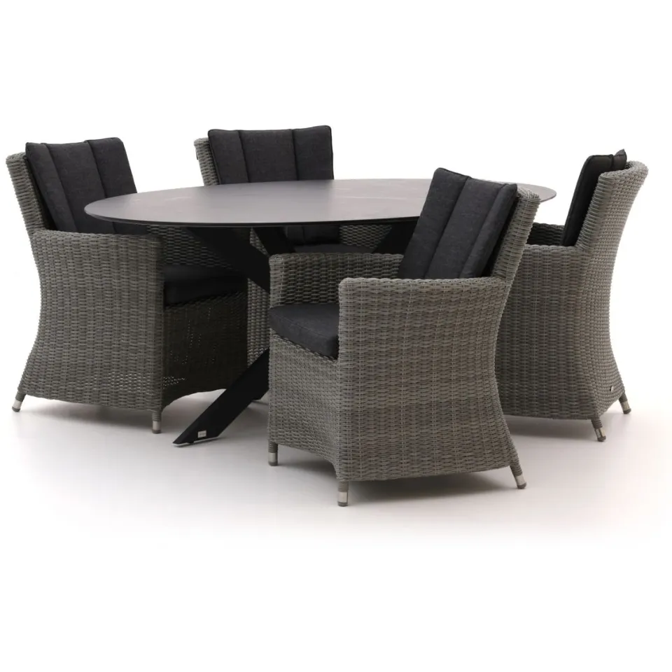 Intenso Furniture Intenso Adriano/Furato ellips 200cm dining tuinset 5-delig grijs, foto 5