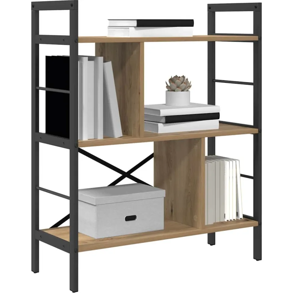 vidaXL Boekenkast 5-laags 75 x 30 x 91 cm Bewerkt hout Artisan Eiken Bruin