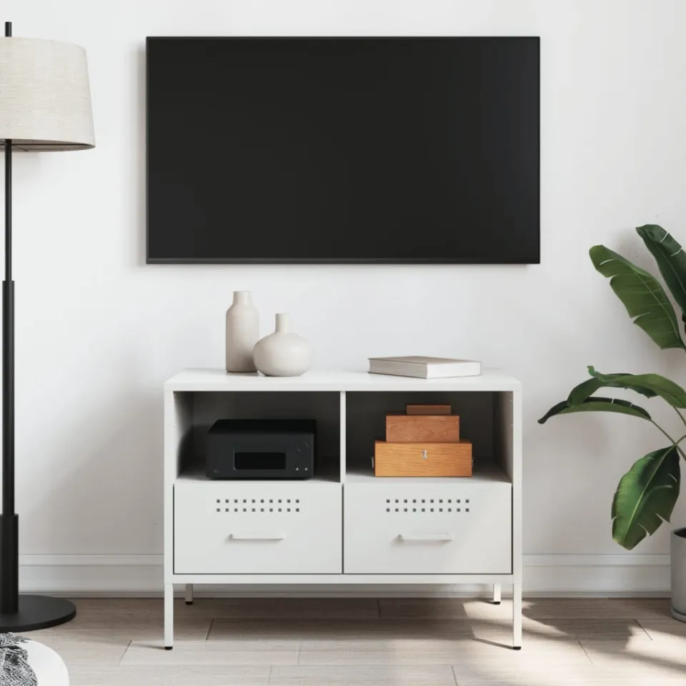 vidaXL Tv-meubel 68x39x50,5 cm staal wit, foto 2