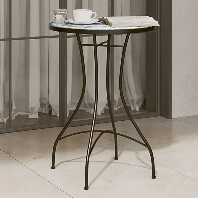 vidaXL Bistrotafel Ø 50x70 cm keramiek blauw, foto 2