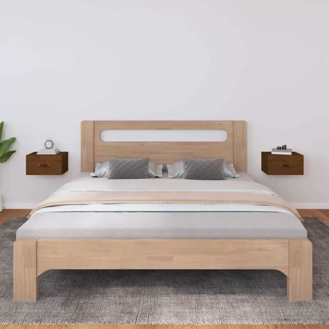 vidaXL Nachtkastjes 2 st wandgemonteerd 40x29,5x22 cm honingbruin