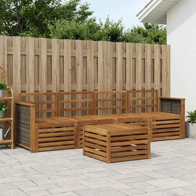 vidaXL Buiten bankenset 5 st 4-zits Naturel Massief Acaciahout