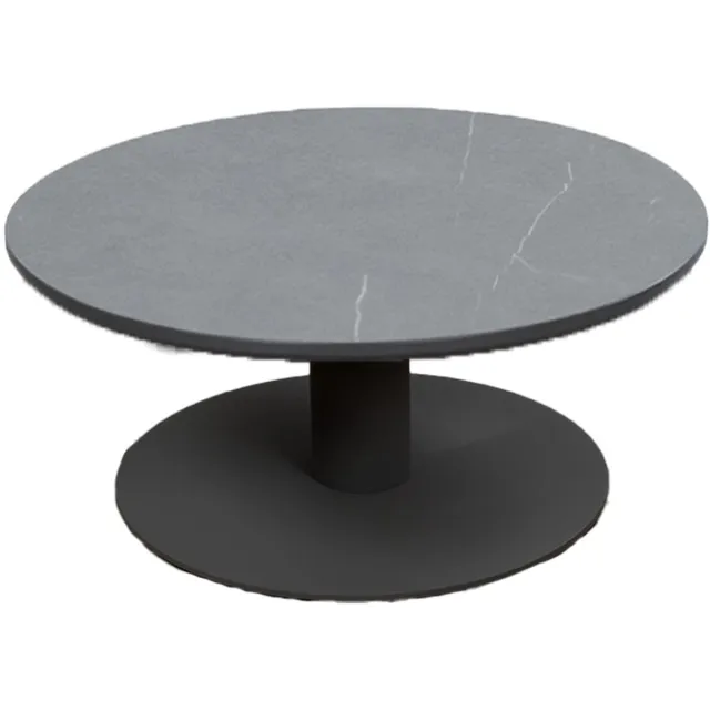 Madison Ronde loungetafel Barletta 80 cm | Desert Pearl/Black | Kunststof & aluminium