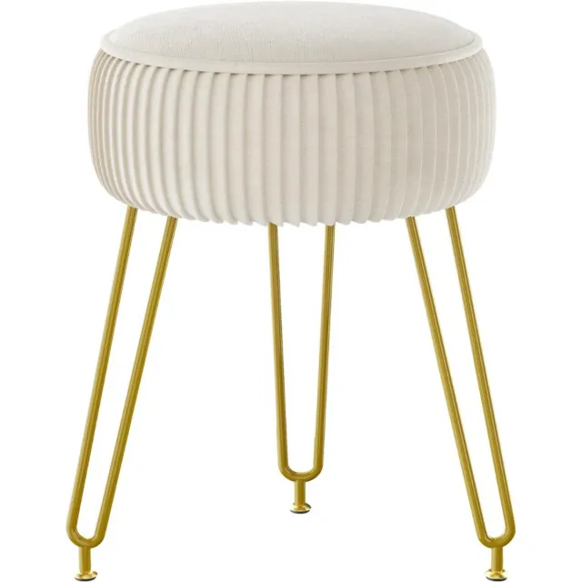 Thuys Kaptafel Stoel – Make Up Kruk – Krukje – 30cm x 30cm x 46cm – Goud