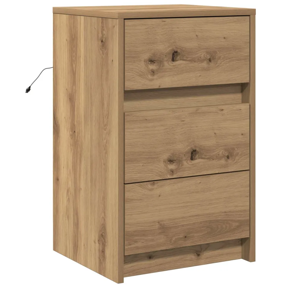 vidaXL Nachtkastje Artisan Eiken 38 x 34 x 61 cm Bewerkt hout, foto 3