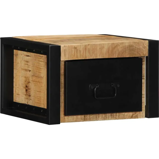 vidaXL Nachtkastje 40x35x25 cm massief ruw mangohout Bruin