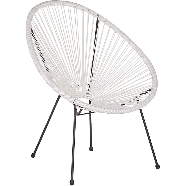 Beliani ACAPULCO II - Tuinstoel - Wit - PE rotan