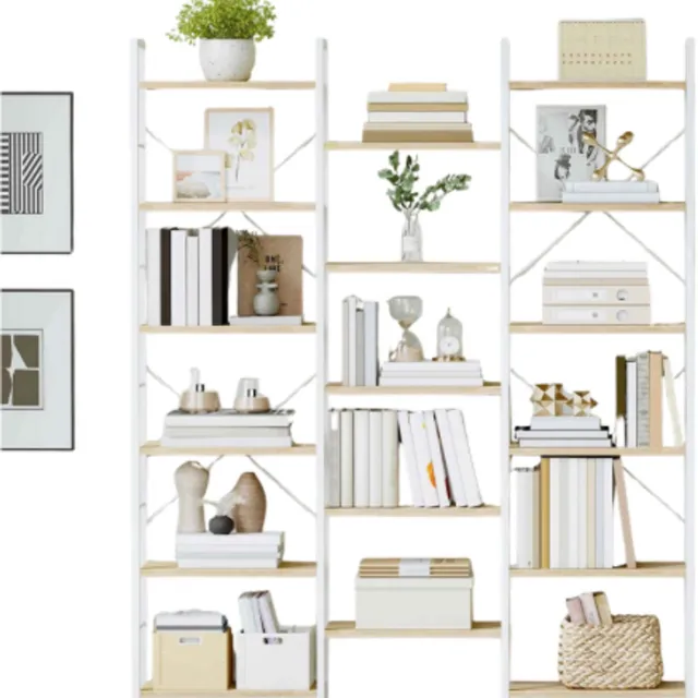 NextNovaDeals Boekenkasten, staande planken, plank met 17 planken, 6 niveaus - met opbergruimte voor boeken en accessoires wit