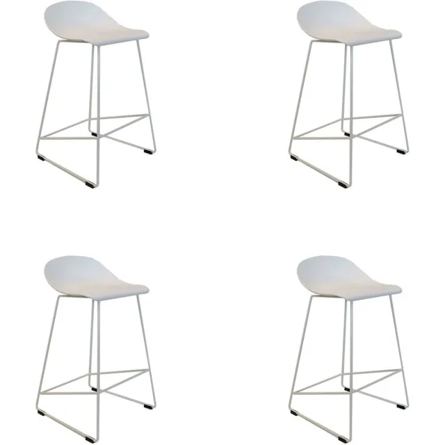 Livin24 Scandinavische Barkruk Ellen wit 66cm - Barkrukken set van 4 - barstoel