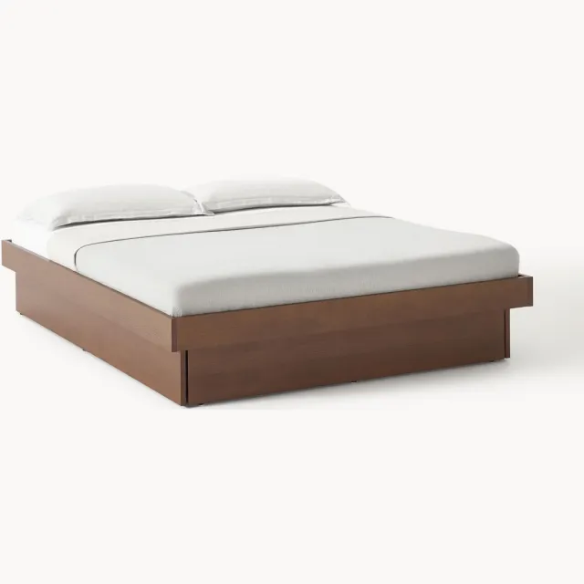 Westwing Collection Houten bed Sato met lades Beige